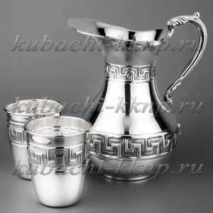 Серебряный кувшин с стаканами - ндв07