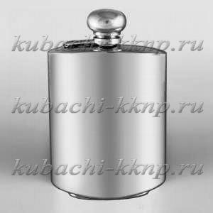 Большая серебряная фляга с откидной крышкой - фл136
