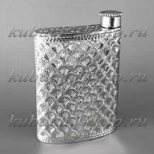 Небольшая серебряная фляга ручной работы - ФЛ125м