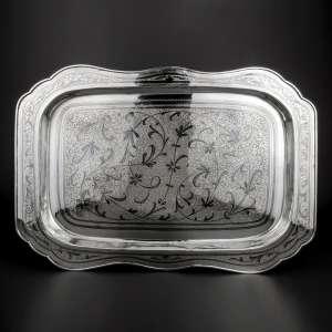 Поднос из серебра прямоугольный  - пдн017