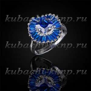 Кольцо с багетными сапфирами - Ag-к20