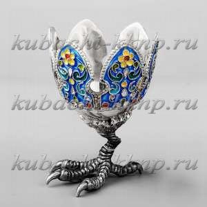 Подставка под яйцо (пашотница) с эмалью на куриной ножке - пш020