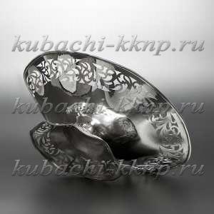 Серебряная хлебница, фруктовница «Резная» - кф00033