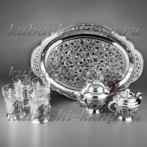 Чайный сервиз на 4 персоны из серебра - чср004