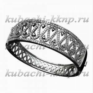 Женский браслет из белого золота с фианитами - 00073b