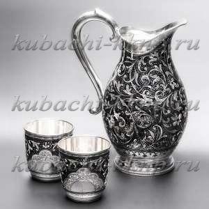 Серебряный набор для воды «Краса» - ндв024