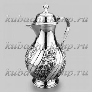 Оригинальный серебряный кувшин с крышкой 