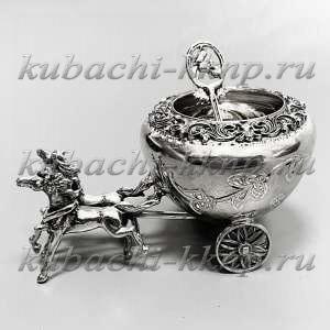 Серебряная Солонка с ложечкой  Серебряная Солонка с ложечкой