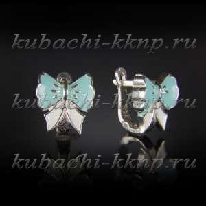 Детские серебряные серьги Бантик - с302