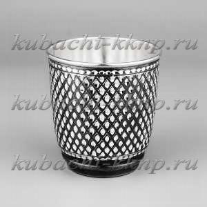 Строгий серебряный стакан с оксидировкой, 210 мл - ст062 Строгий серебряный стакан с оксидировкой, 210 мл - ст062