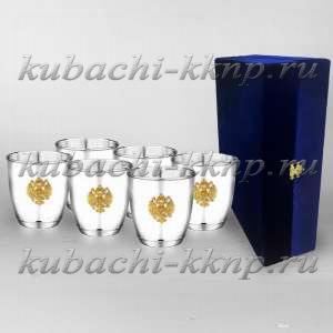 Набор серебряных стаканов с гербом России - ст45-6