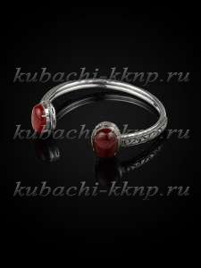 Браслет кубачи с натуральным сердоликом - бр6 Браслет кубачи с натуральным сердоликом - бр6