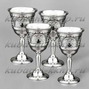Набор серебряных рюмок «На четверых» - р0003-4