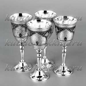 Набор серебряных рюмок «На четверых» - нр014