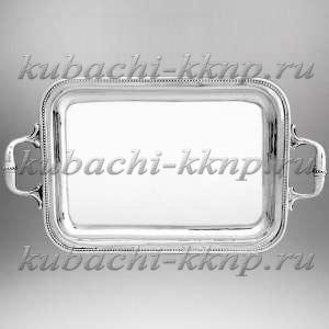 Большой серебряный поднос с ручками - пдн063Б