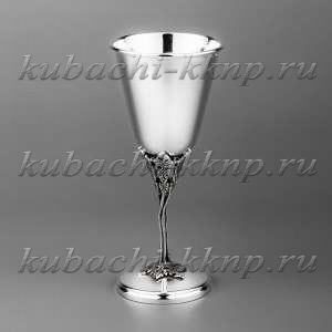 Серебряная рюмка на высокой ножке - р040