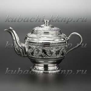 Изящный заварочный чайник из серебра  - чн0008