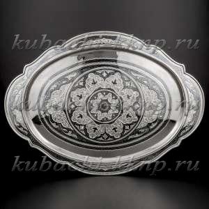 Большой серебряный поднос - пдн0006