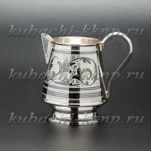 Серебряный молочник с красивым узором, 275 мл - м001