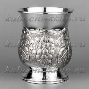 Кубачинский серебряный стакан с виноградным орнаментом - ст57