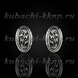 Серебряные серьги с чернью  Серебряные серьги с чернью