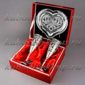 Набор серебряных фужеров на свадьбу - пн017