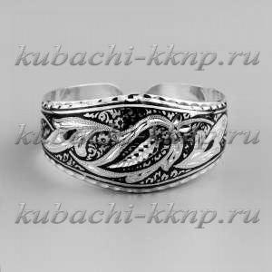 Серебряный браслет Кубачи с лепестками - БР114