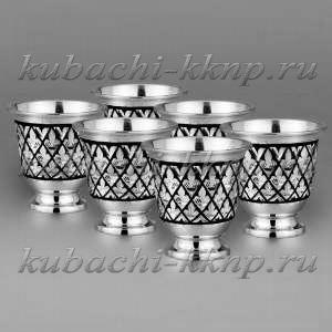 Набор отличных серебряных стопок на 55 мл. - стп102-6