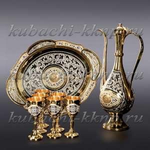 Коньячный набор из серебра с позолотой - кс006