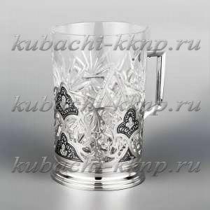 Серебряный подстаканник с чернением - пд077