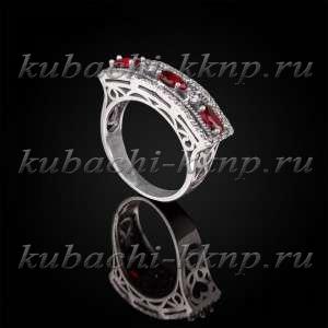 Кольцо с гранатом из серебра 925 пробы - Ag-к102