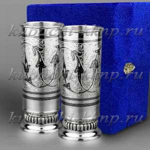 Набор высоких серебряных стаканов - ст18-2
