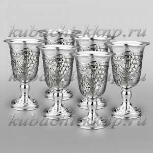 Набор серебряных бокалов для вина 