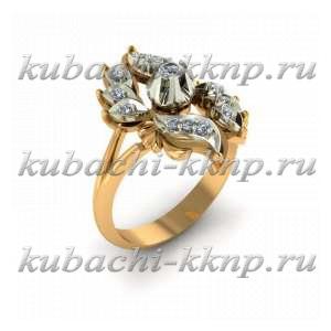 Золотое кольцо с фианитами  Золотое кольцо с фианитами