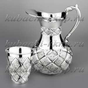 Серебряный кувшин со стаканом 