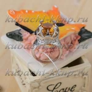 Серебряное кольцо с цитрином 