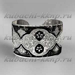 Серебряный широкий браслет кубачи  Серебряный широкий браслет кубачи