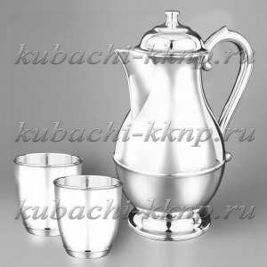 Глянцевый серебряный набор для воды/компота 