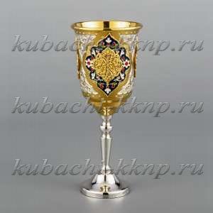  Рюмка серебряная с позолотой и эмалью «Эксклюзив 1» - р046