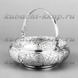 Серебряная конфетница «Ромб» - кф130