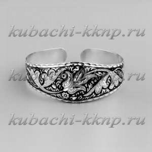 Серебряный браслет Кубачи с красивым орнаментом - БР10 Серебряный браслет Кубачи с красивым орнаментом - БР10