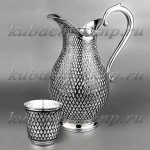 Серебряный набор с одним стаканом для воды/компота 