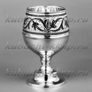 Бокал для коньяка или бренди из серебра Кубачи - бк00015