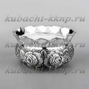 Серебряная конфетница  «Цветы» - кф183