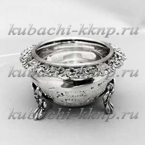 Аккуратная серебряная солонка под старину - С059 Аккуратная серебряная солонка под старину - С059