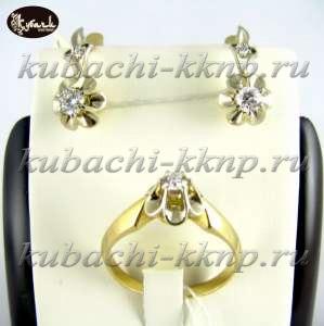 Комплект «тюльпан» с бриллиантами. - к041