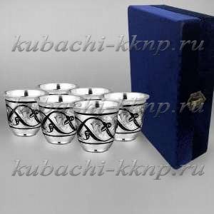 Набор из шести серебряных стопок  Набор из шести серебряных стопок