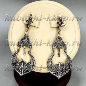 Висячие серьги серебряные Глазурь на выход - вс290 Висячие серьги серебряные Глазурь на выход - вс290