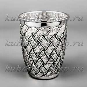 Серебряный стакан с плетенным орнаментом - СТ131 Серебряный стакан с плетенным орнаментом - СТ131
