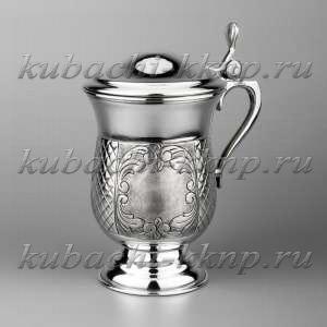 Серебряная кружка с крышкой  Серебряная кружка с крышкой